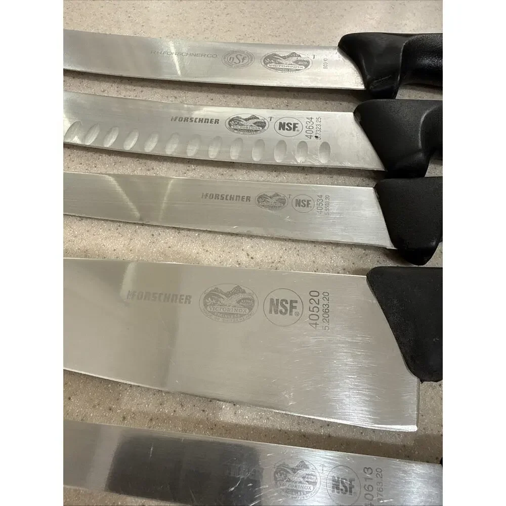 7 Victorinox Forschner Knives Knife Set 9” to 16” long SWISS Made vtg